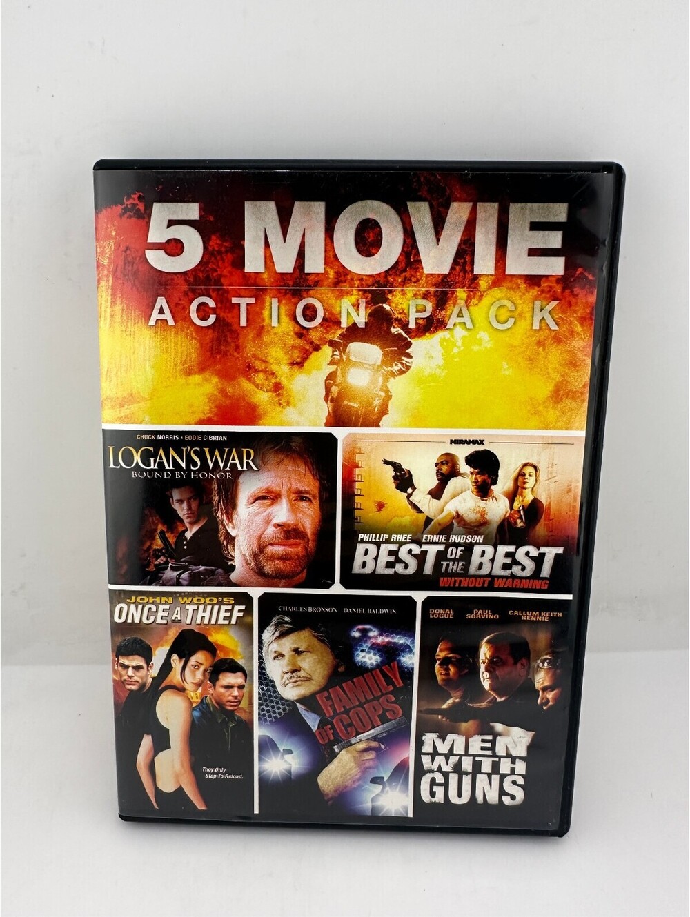 5 Movie Action Pack DVD Logan’s War Once a Thief Family of Cops Guns